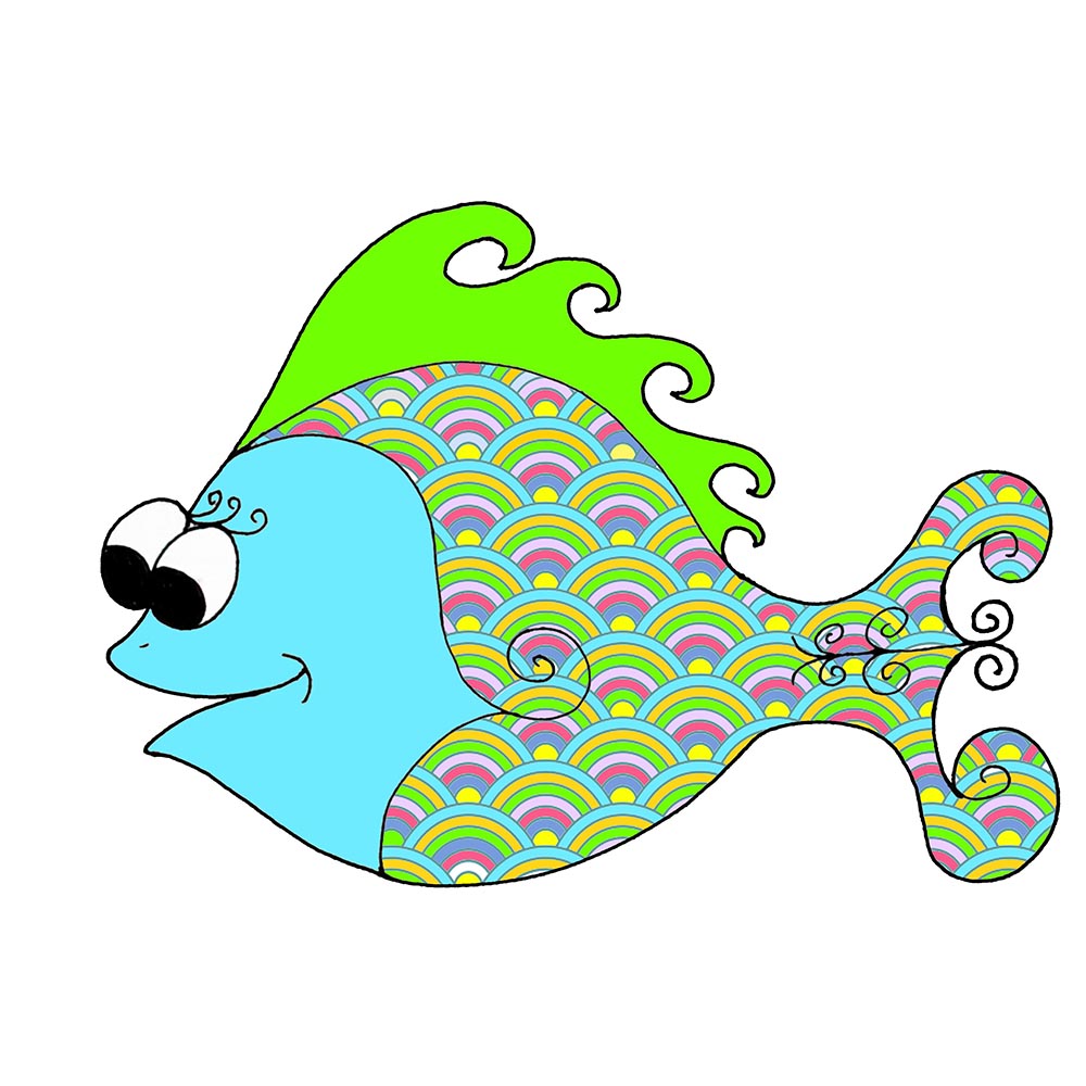 Big Eye Fish - Multi-color Decal/Sticker - Click Image to Close