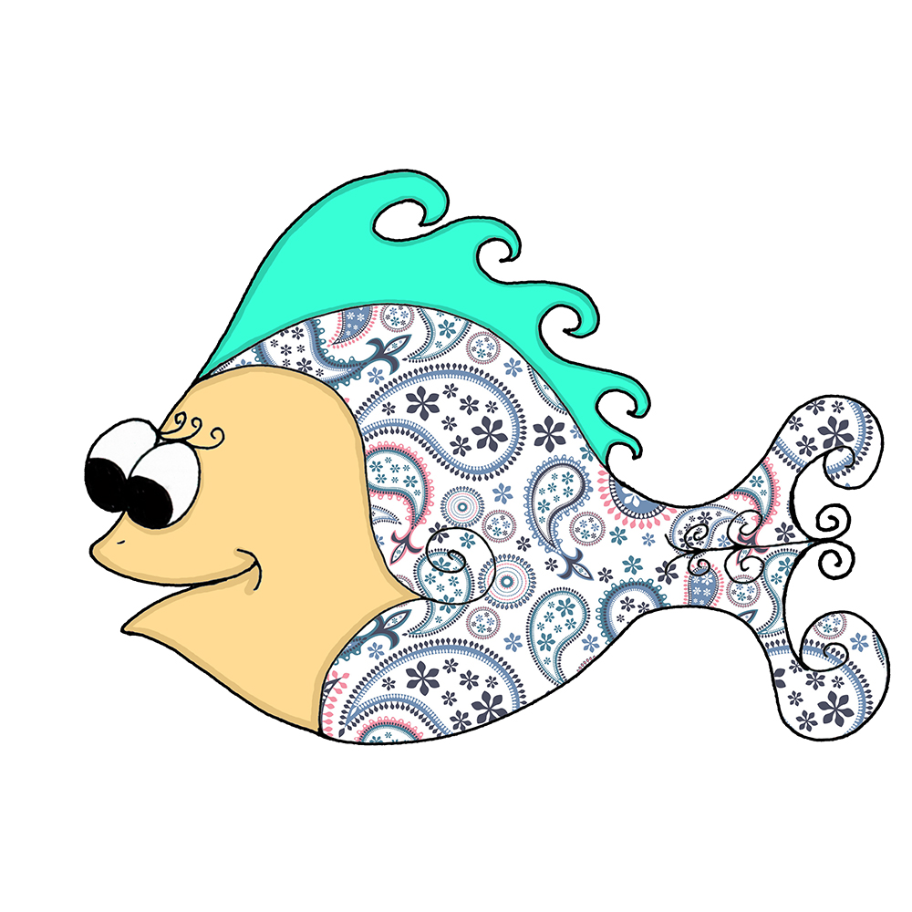 Big Eyed Fish - Paisley Decal/Sticker - Click Image to Close