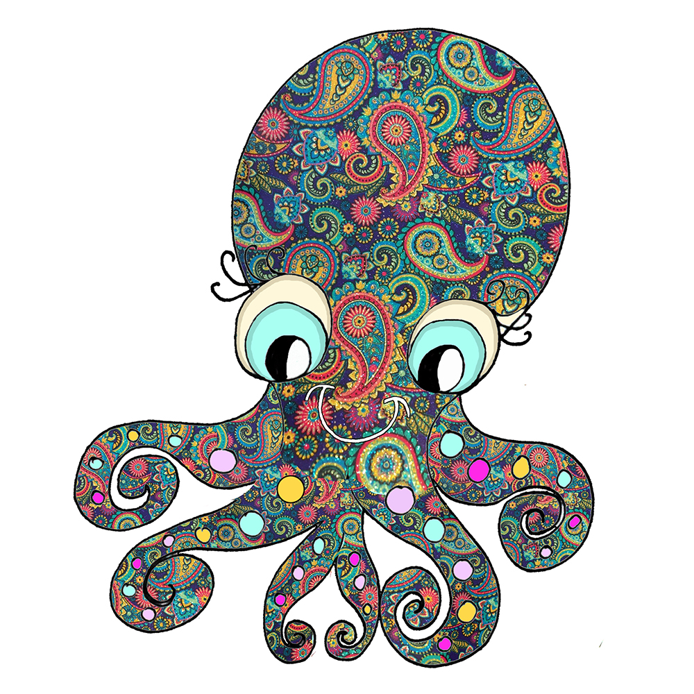 Octopus - Paisley Decal/Sticker - Click Image to Close