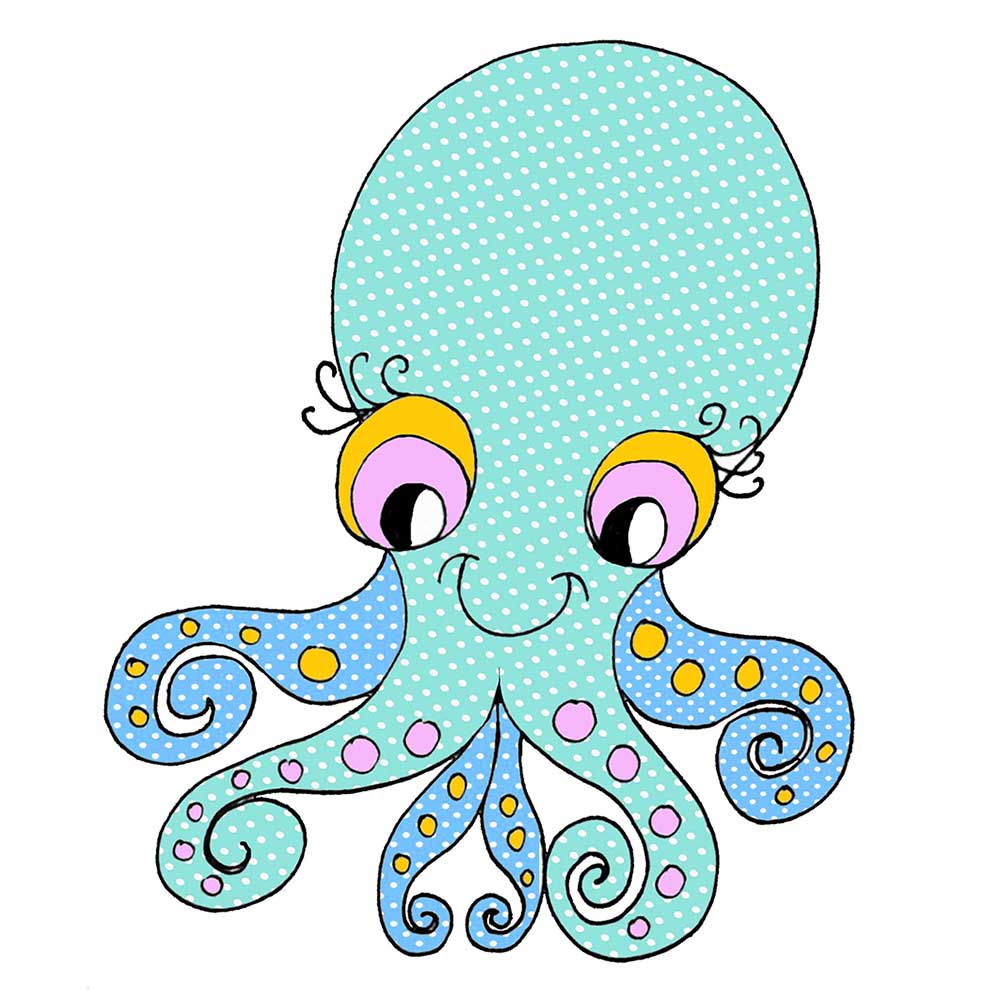 Octopus - Polka Dots Decal/Sticker - Click Image to Close