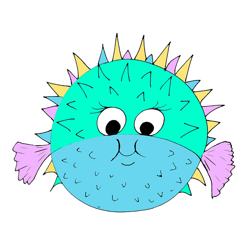 Puffer Fish Decal/Sticker - Click Image to Close