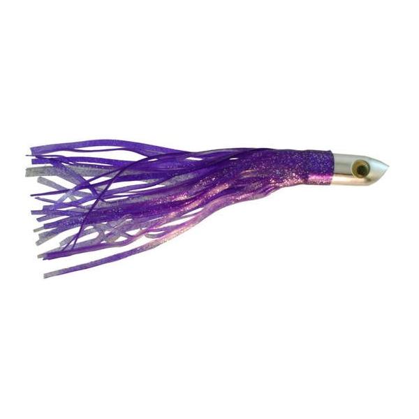 Chrome Shark Trolling Lure, 7 Inch With Purple Fla - Click Image to Close