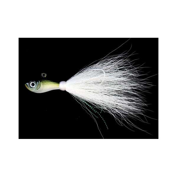 Buck Tail 6 Inch Dark Green And White 3 Oz. - Click Image to Close
