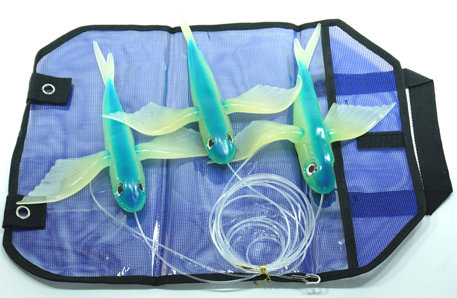 Flying Fish Bright Blue/Glow 10" - Almost Alive Lures - Click Image to Close