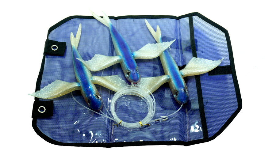 Flying Fish Blue/White/Red Nose 10" - Almost Alive Lures - Click Image to Close