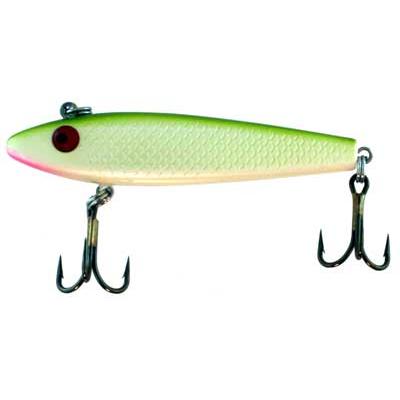Top Water Bait, Green/white/pink With Treble Hooks