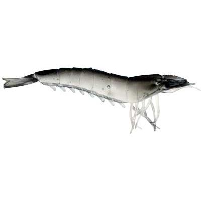 Artificial Shrimp 4-1/4" Black/Clear 4 Pack - Almost Alive Lures - Click Image to Close