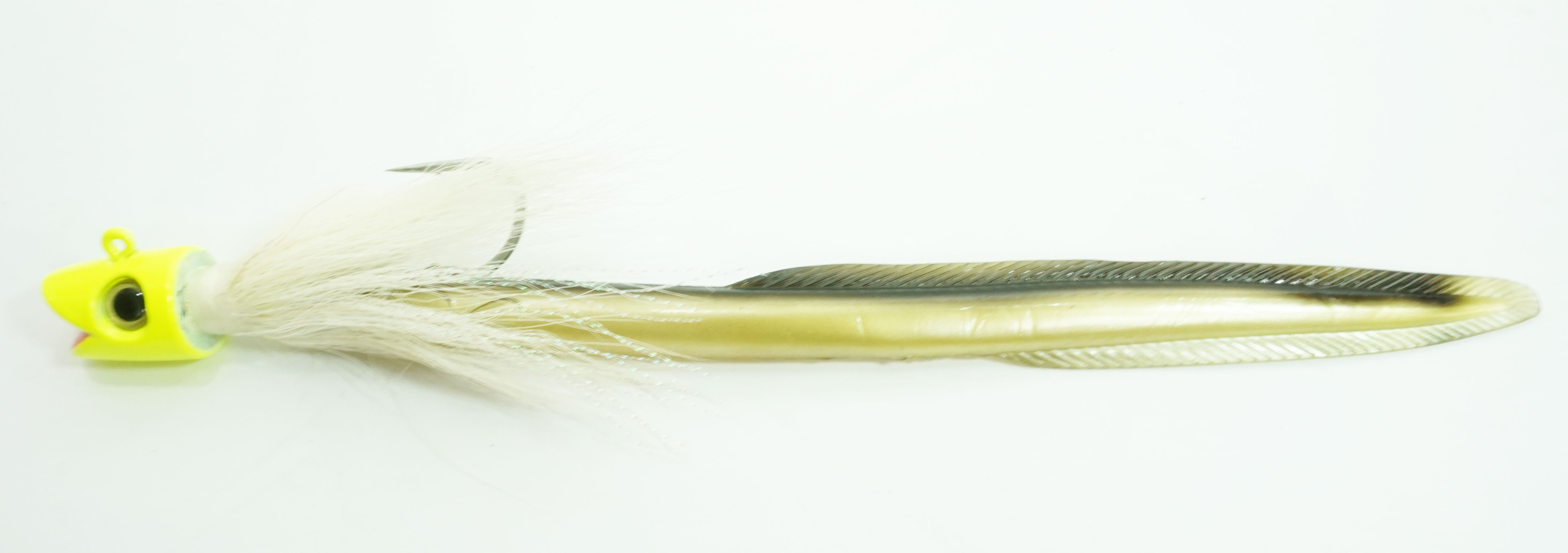 Smiling Bucktail Jig and Eel Chartreuse Head 4oz