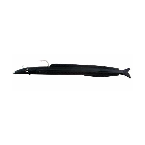 Artificial Sand Eel Rigged 7-1/2" Black 3 Pack - Almost Alive Lu