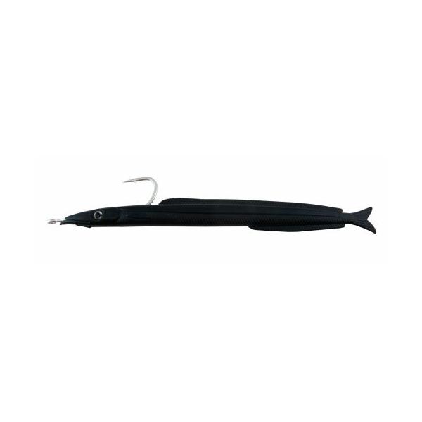 Artificial Sand Eel Rigged 9" Black 3 Pack - Almost Alive Lures - Click Image to Close