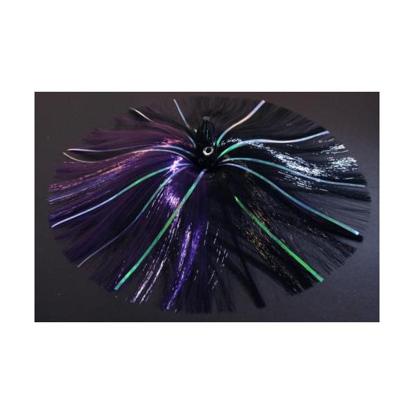 350g Black Bullet Head With Purple/black Hair With Mylar Flash - Click Image to Close