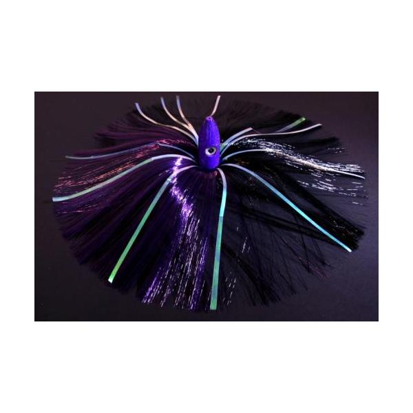 350g Purple Bullet Head With Purple/black Hair With Mylar Flash - Click Image to Close