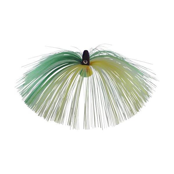 Witch Lure, Black Bullet Head, 60g, With 7 Inch Green, Yellow Ha - Click Image to Close