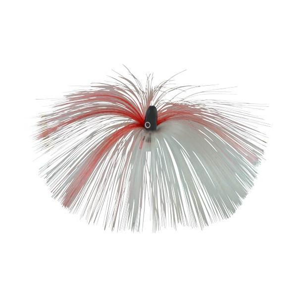 Witch Lure, Black Bullet Head, 60g, With 7 Inch Red, White Hair - Click Image to Close