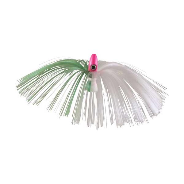 Witch Lure, Hot Pink Bullet Head, 95g, With 7 Inch Green, White - Click Image to Close