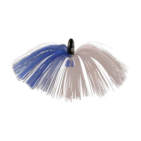 Witch Lure, Black Bullet Head, 95g, With 7 Inch Blue, White Hair - Click Image to Close