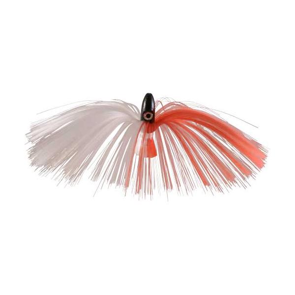 Witch Lure, Black Bullet Head, 95g, With 7 Inch Red, White Hair - Click Image to Close