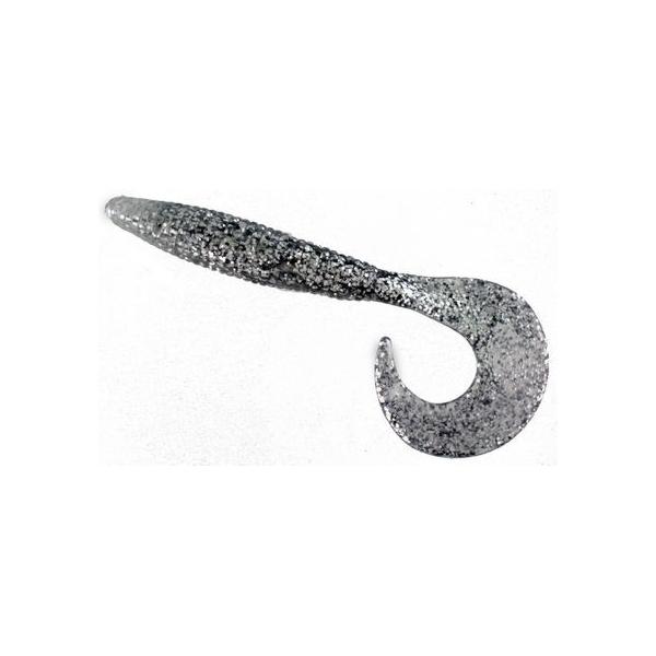 Curly Tail Grub 6 Inch Silver Flake - Click Image to Close