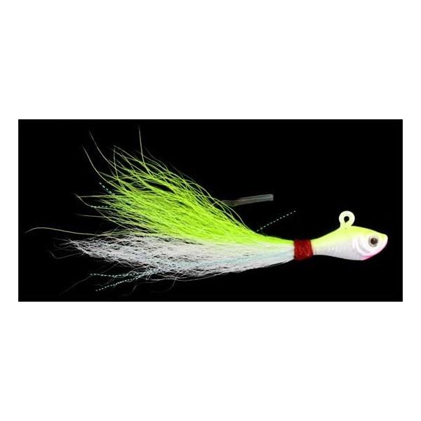 Jig Buck Tail 4.5 Inch Green White 1 Oz. - Click Image to Close