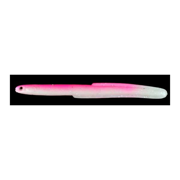 Almost Alive Lures 6 Pack 5.5" Plastic Eel Pink White Glitter
