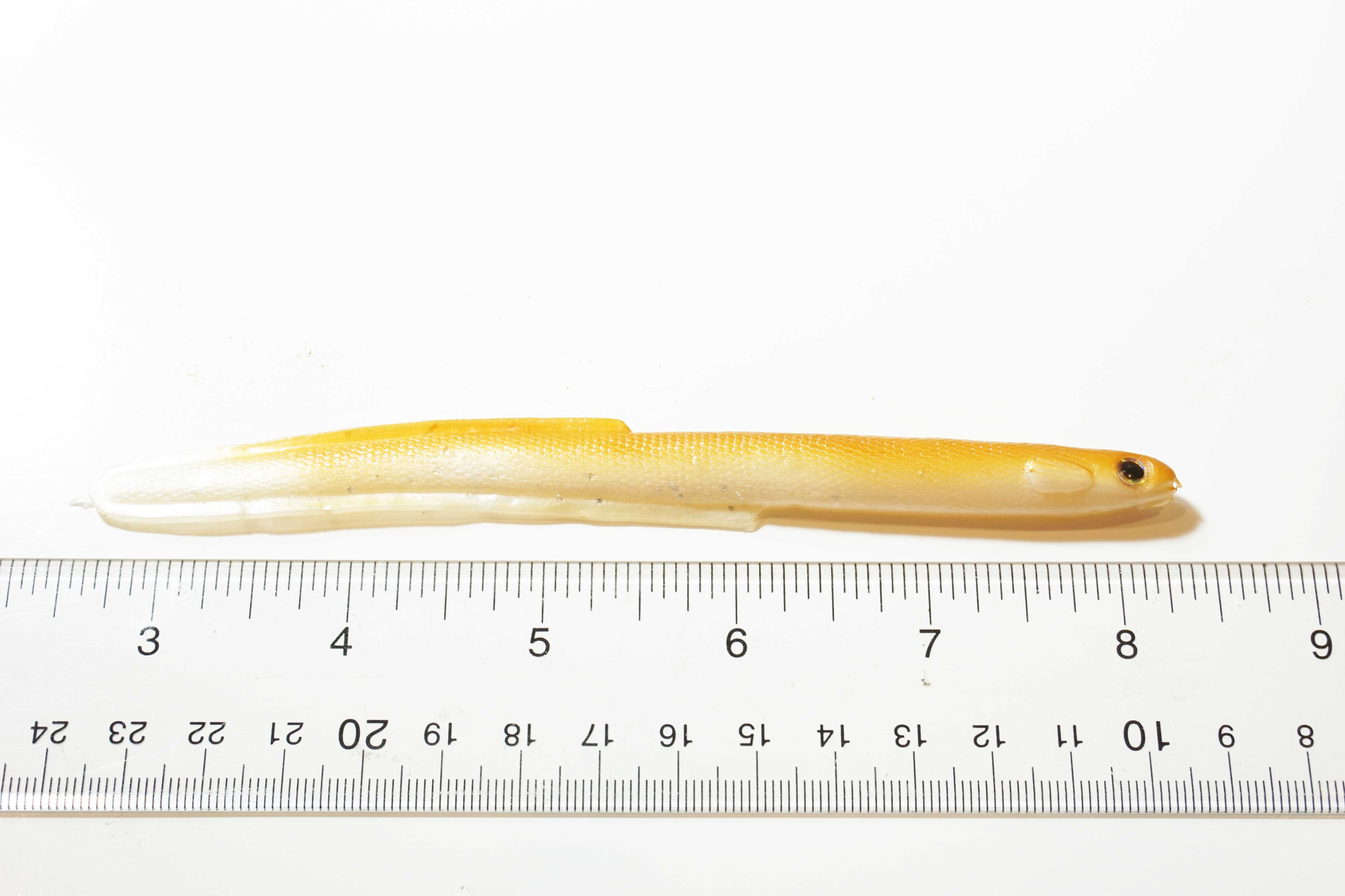 Soft Plastic Eel Yellow/Pearl 5.5" - Click Image to Close