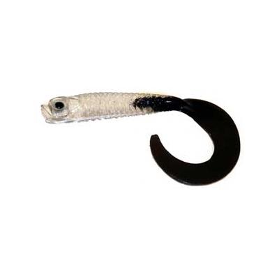 Soft Bait Curly Tail Clear Black 3 Inch 10 Pack - Click Image to Close