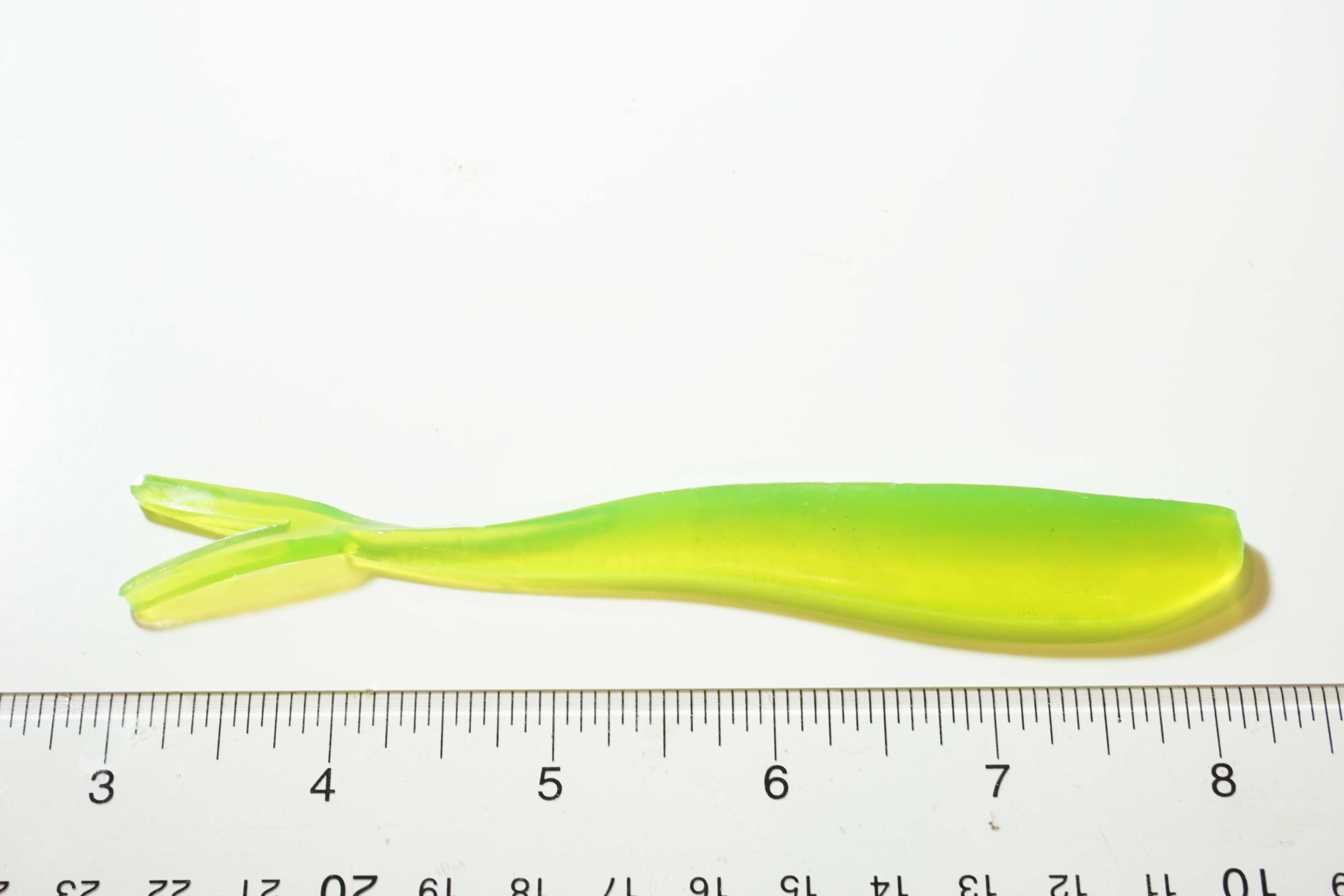 Soft Plastic Split Tail Jerk Bait 5" Lime Green - Click Image to Close