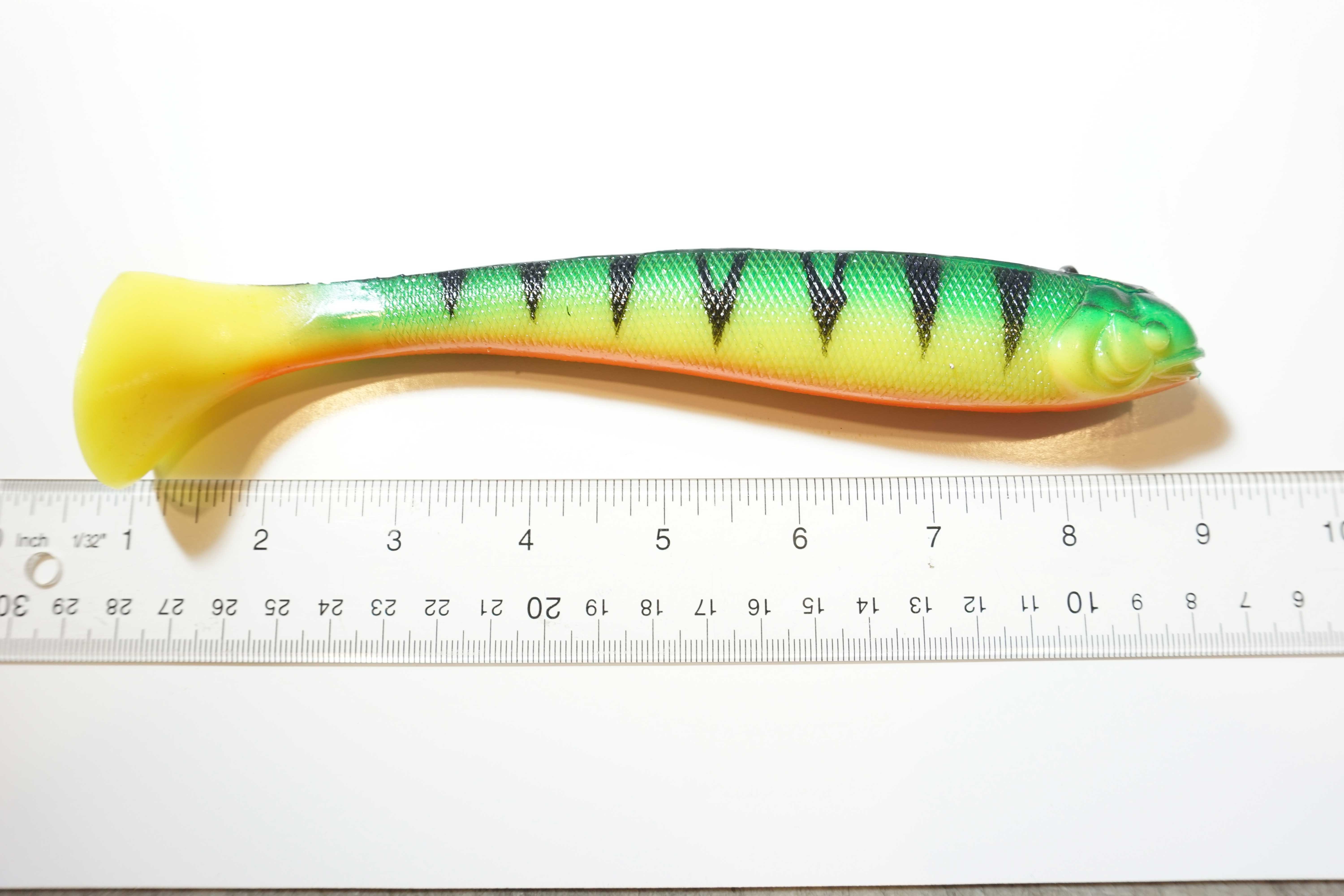 Soft Paddle Tail Shad Fire Tiger 8"