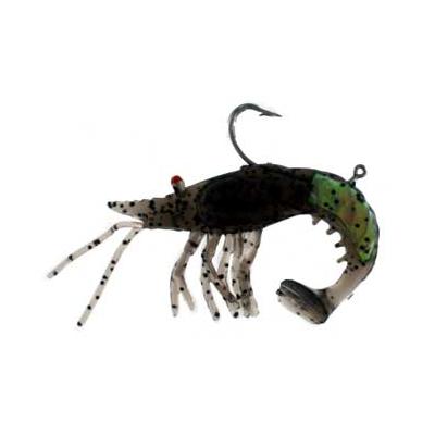 Almost Alive Lures 3 Pack Soft Curly Tail Shrimp Rigged Black - Click Image to Close