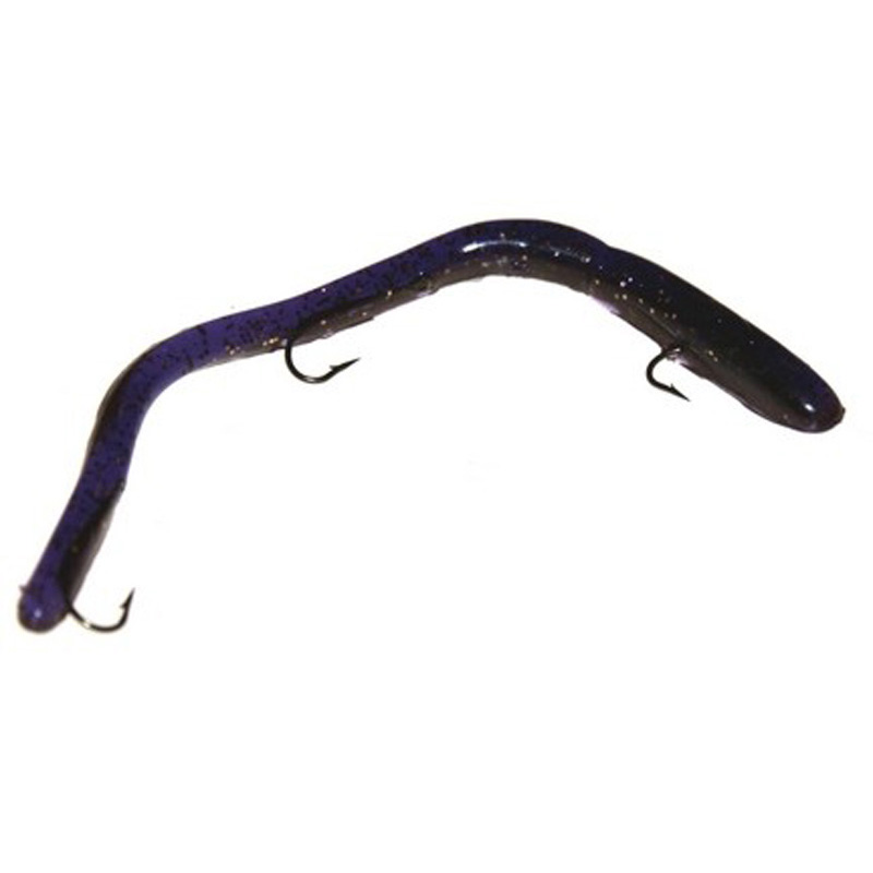 Almost Alive Lures Soft Plastic Worm Bait Tackle Rigged Purple - Click Image to Close