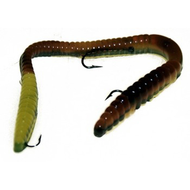 Almost Alive Lures Soft Plastic Worm Bait Rigged Earth Green - Click Image to Close