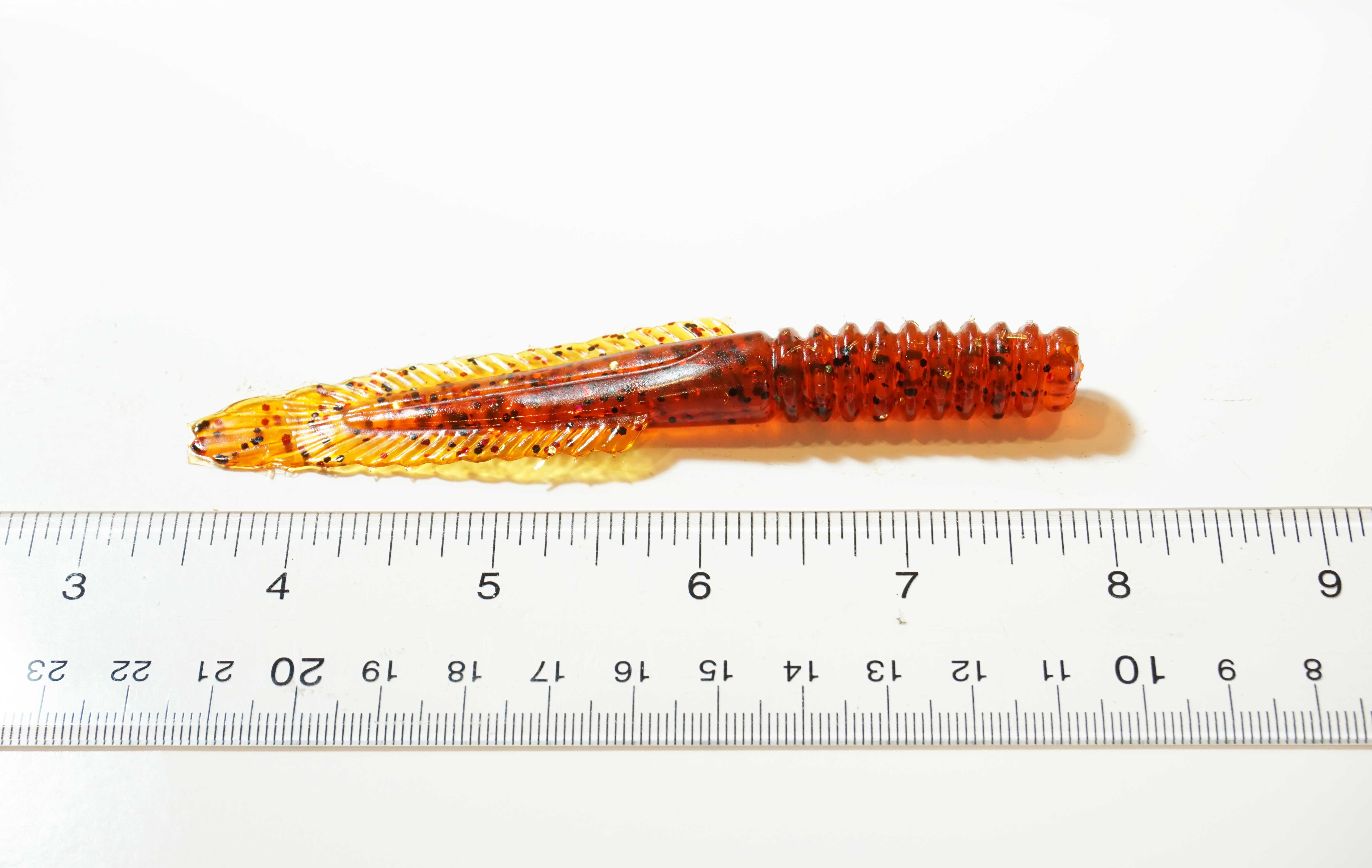 Almost Alive Lures 5 Pack 4.5" Ring Worm Eel Tail Bait Amber - Click Image to Close