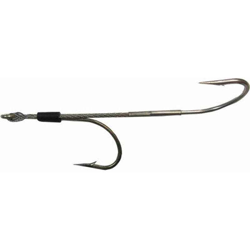 Eagle Claw Mooching Double Hook Set 8/0 1050 Hooks 480lb Ss Cabl - Click Image to Close