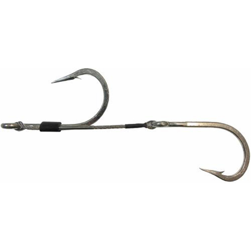 Eagle Claw Double Hook Set 8/0 Wm1020 Hooks 480lb Ss Cable