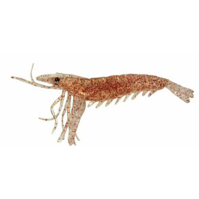 Artificial Shrimp 3-1/4" Red Flake 6 Pack - Click Image to Close