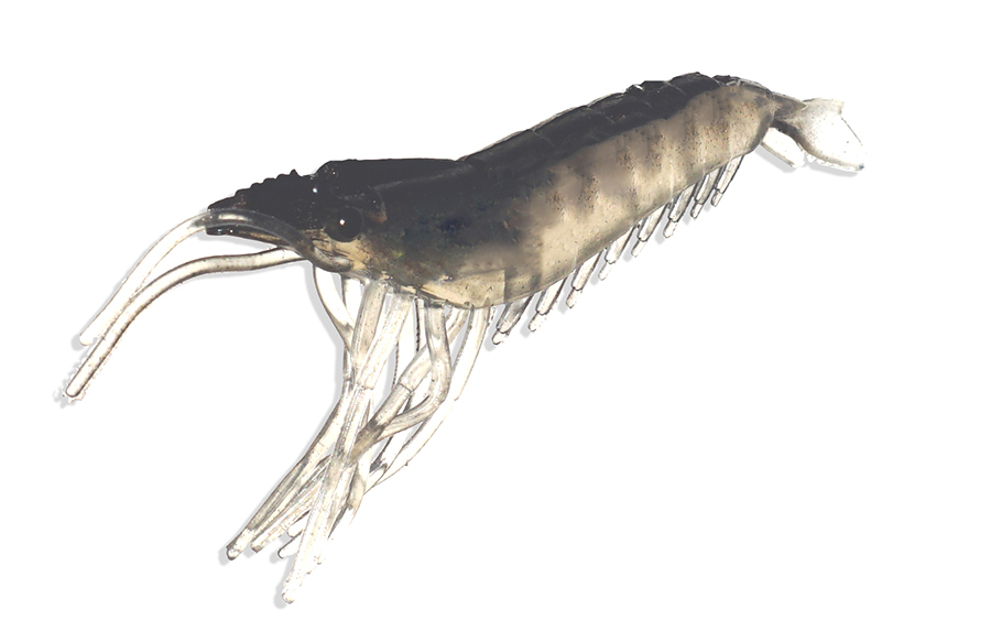 Artificial Shrimp 3-1/4" Black/Clear 6 Pack - Click Image to Close