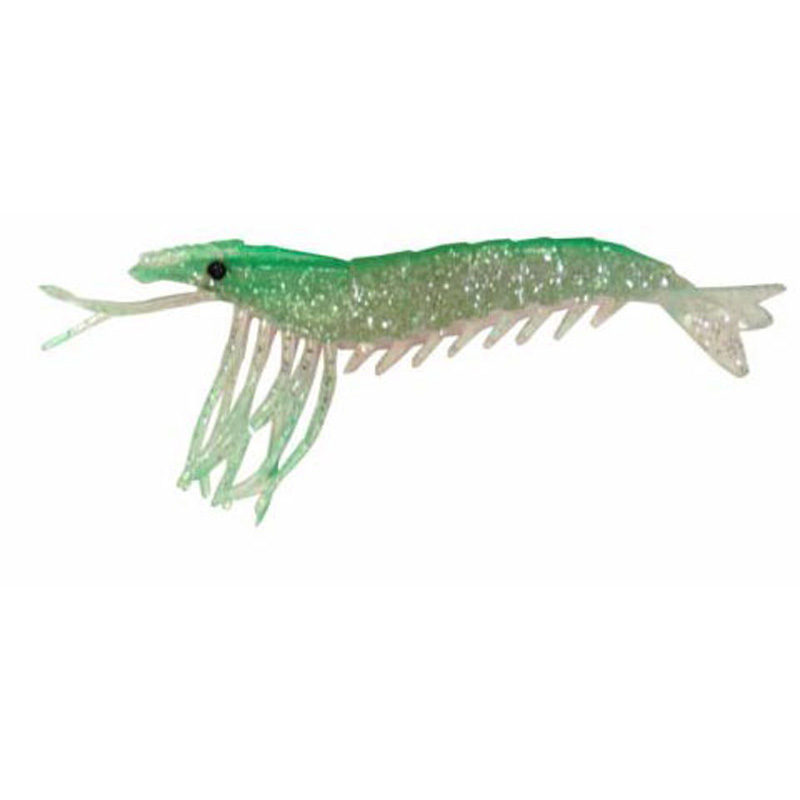 Artificial Shrimp 3-1/4" Green/Pink 6 Pack - Click Image to Close