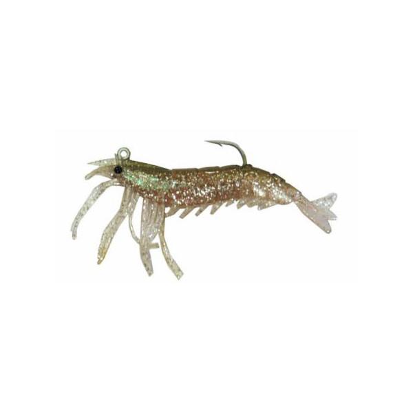 Artificial Shrimp Rigged 3-1/4" Natural 3 Pack - Click Image to Close