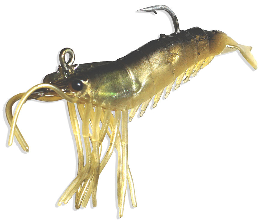 Artificial Shrimp Rigged 3-1/4" Eel Color 6 Pack