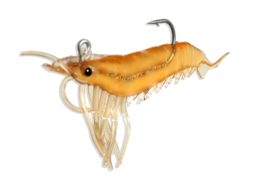 Artificial Shrimp Hook Only 3-1/4 Rootbeer 3 Pack Artificial