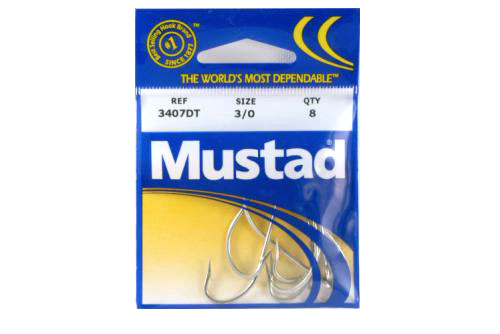 Mustad 3407DT-3/0-27 O'Shaun Hooks 8Pk TB Sz3/0 Duratin - Click Image to Close