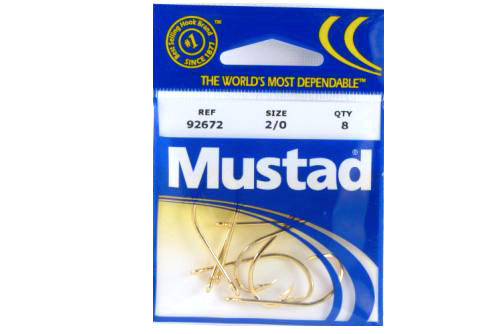 Mustad 92672-2/0-27 Beak Hooks 8Pk TB Sz2/0 24kt Gold Plated - Click Image to Close