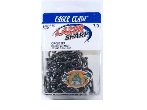 Eagle Claw L2004F-7/0 Lazer Sharp Hooks 50Pk Sz7/0 Non-Offset Ci - Click Image to Close