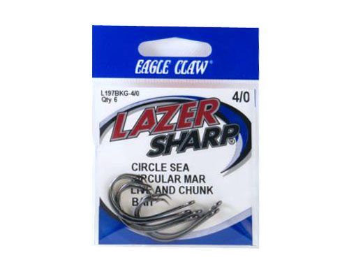 Eagle Claw L197BKG-4/0 Lazer Sharp Hooks 6Pk Sz4/0 Plat Blk Circ - Click Image to Close