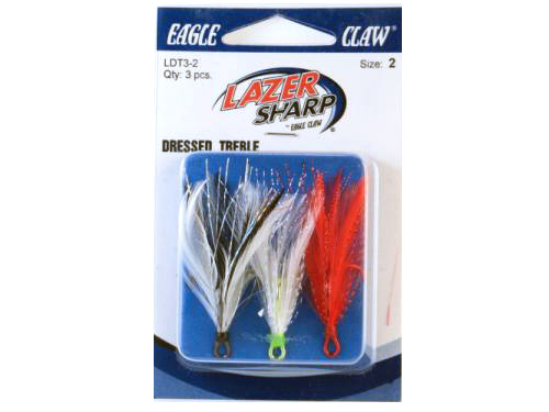 Eagle Claw LDT3-2 Lazer Dressed 3X Treble Hk Sz2 Multicolor