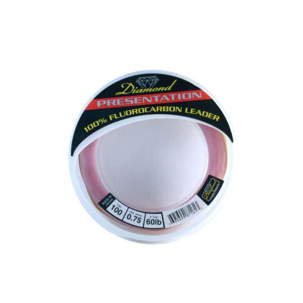 Momoi 87161 Diamond Fluoro Leader 60lb 100 Yds Pink