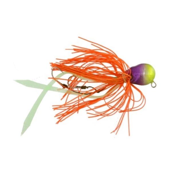 Vertical Jig Octopus Chartreuse/Purple 1.4 ounce - Almost Alive - Click Image to Close