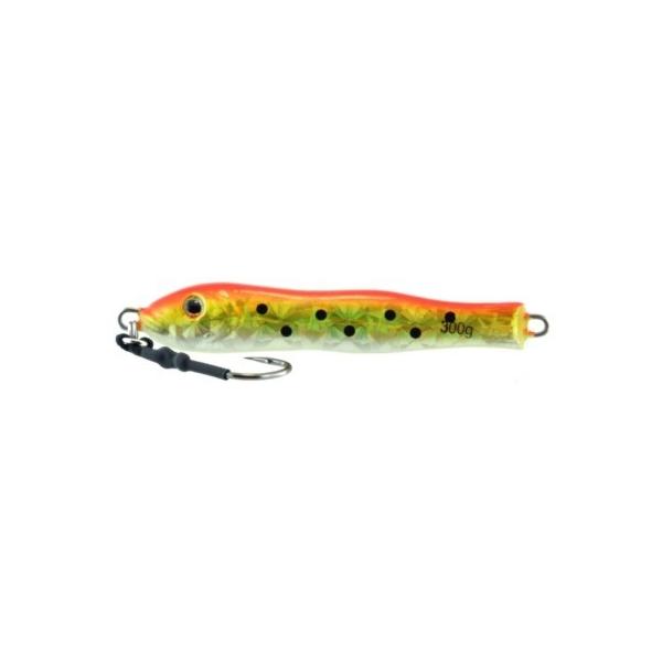 Vertical Jig Kuma Orange/Yellow/Flash 10.5 ounce - Almost Alive - Click Image to Close
