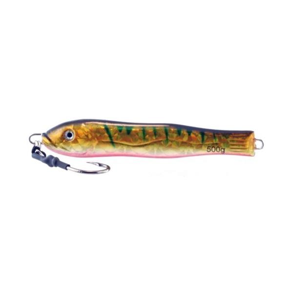Vertical Jig Kuma Brown/Red/Flash 17.5 ounce - Almost Alive Lure - Click Image to Close