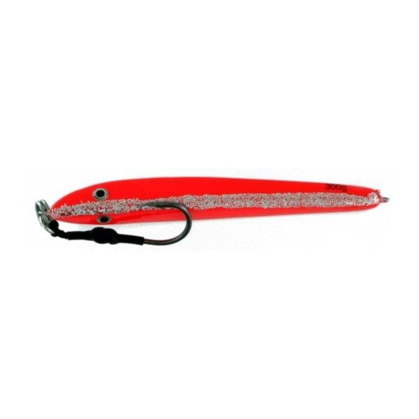 Vertical Jig Jabbah Red/Glitter 10.5 ounce - Almost Alive Lures - Click Image to Close